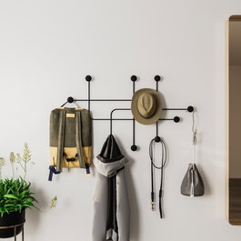 Wallity Samara Gancho de Pared Metálico Negro
